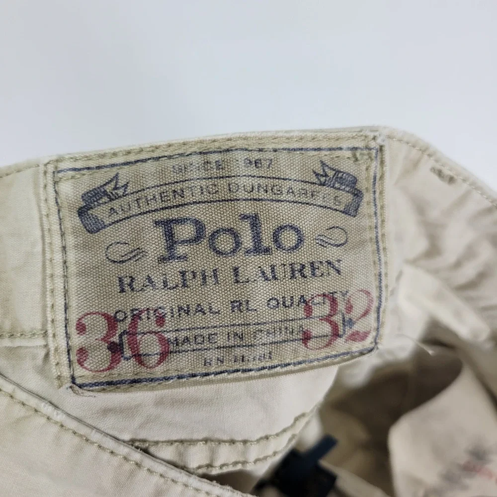 Polo Ralph Lauren Men's‎ Beige Jean Pants Varick Slim Striaght Size 36 x 32